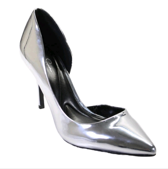 Jessica Simpson Shoes - NEW Jessica Simpson Silver Metallic D'Orsay Pointed Toe Pumps Size 7.5